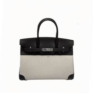Birkin Swift Leather Patchwork Bag  （Black)
