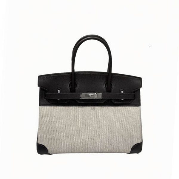 Birkin Swift Leather Patchwork Bag  （Black)