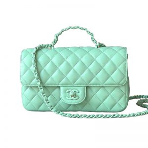 Chanel 25C Flap Bag with Top Handle(Light Green)