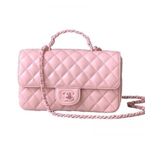Chanel 25C Flap Bag with Top Handle(Pink)
