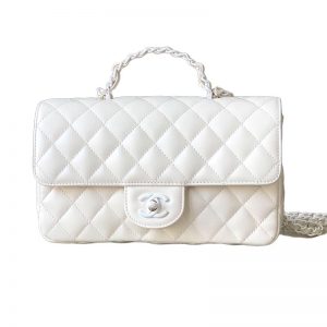 Chanel 25C Flap Bag with Top Handle(White)