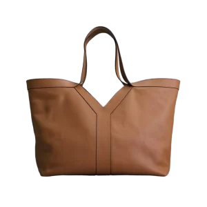Y Tote Large Smooth Leather Hobo Bag in Brown