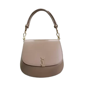 Saint Laurent Voltaire Top Handle in Calfskin Leather in Apricot