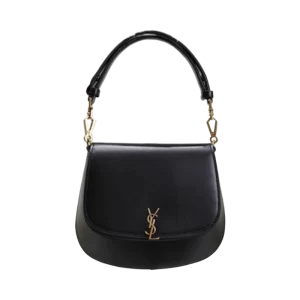 Saint Laurent Voltaire Top Handle in Calfskin Leather in Black
