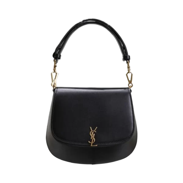 Saint Laurent Voltaire Top Handle in Calfskin Leather in Black