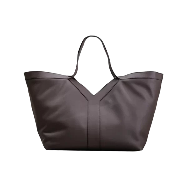 Y Large Smooth Leather Hobo Bag in Coffee
