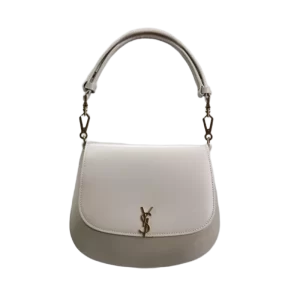Saint Laurent Voltaire Top Handle in Calfskin Leather in White