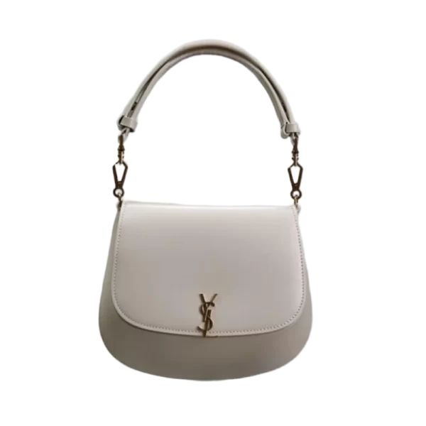 Saint Laurent Voltaire Top Handle in Calfskin Leather in White