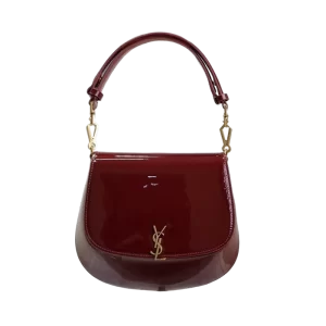Saint Laurent Voltaire Top Handle in Patent Leather in Dark Red Wine