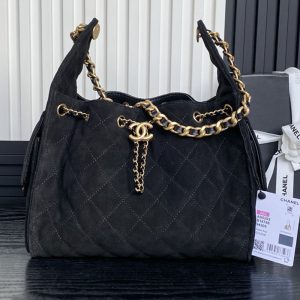 Chanel 25C Show HOBO BAG hippie bag AS5311 (Black)