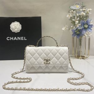 Chanel 25P Rhinestone Handle WOC AS3797(White)