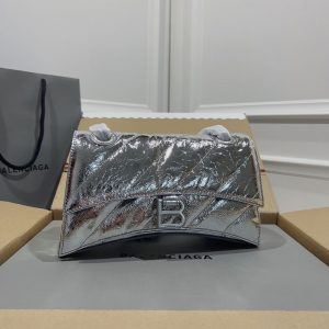 Crush Chain Hourglass Bag(Sliver)