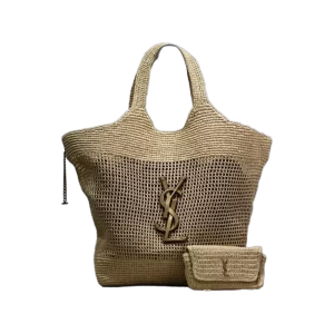 ICARE Premium Raffia Woven Tote Bag-in Natural