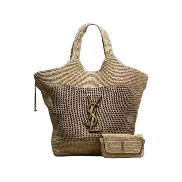 ICARE Premium Raffia Woven Tote Bag-in Natural