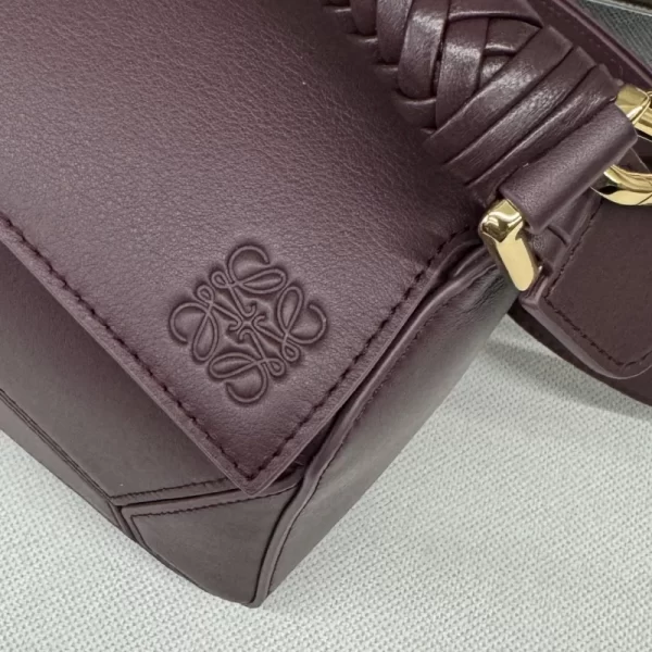 Puzzle Bag in Smooth Calfskin with Woven Handle