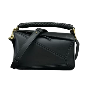 Puzzle Bag in Smooth Calfskin with Woven Handle