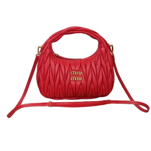 Wander Matelassé Nappa Leather Hobo Bag-5BC125(Red)