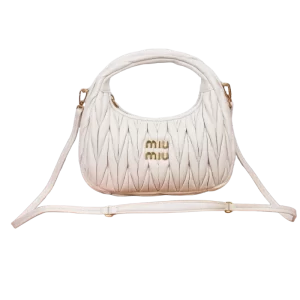 Wander Matelassé Nappa Leather Hobo Bag-5BC125(White)