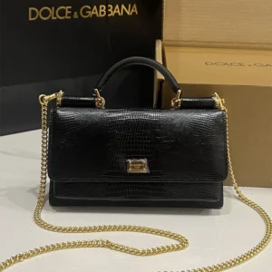 Dolce & Gabbana Lizard pattern Leather Sicily Mini Von Phone/Crossbody Bag