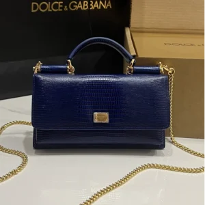 Dolce & Gabbana Lizard pattern Leather Sicily Mini Von Phone/Crossbody Bag