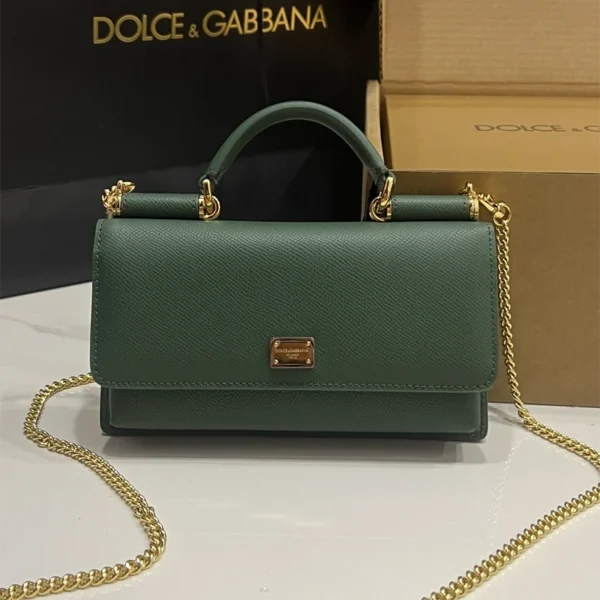 Dolce & Gabbana Dauphine Leather Sicily Wallet On Chain