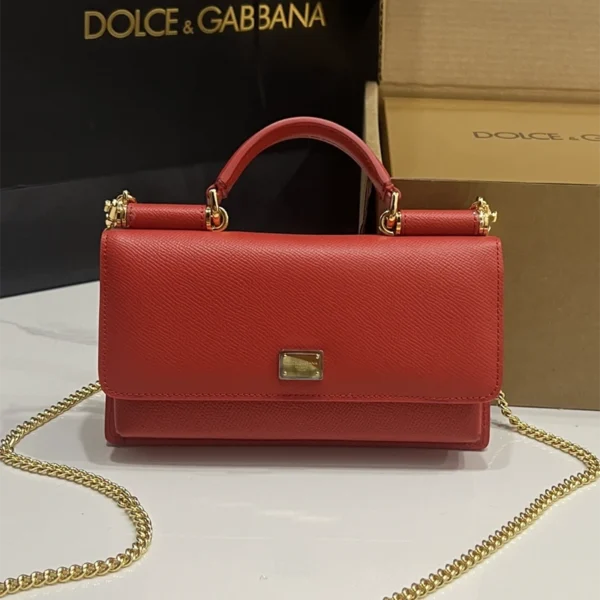 Dolce & Gabbana Dauphine Leather Sicily Wallet On Chain