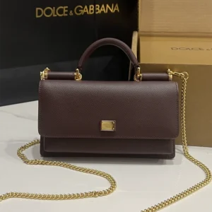 Dolce & Gabbana Dauphine Leather Sicily Wallet On Chain