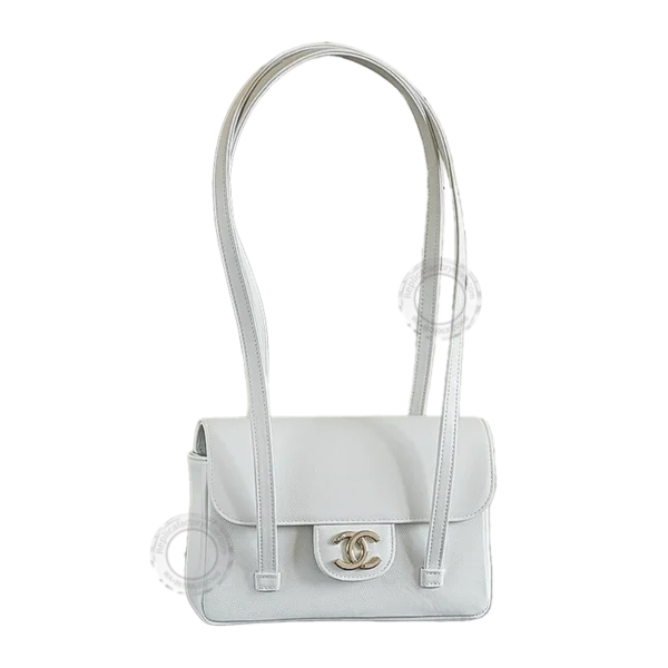 AP 5248 03 Chanel 26C AP5248 New Jennie's Preppy Coco Vintage Shoulder Bag in White| Luxury Leather Handbag